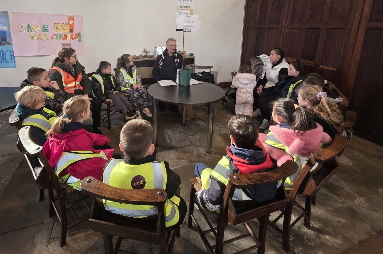 Wyberton Primary Academy pupils experiencing church at St Leodegar's