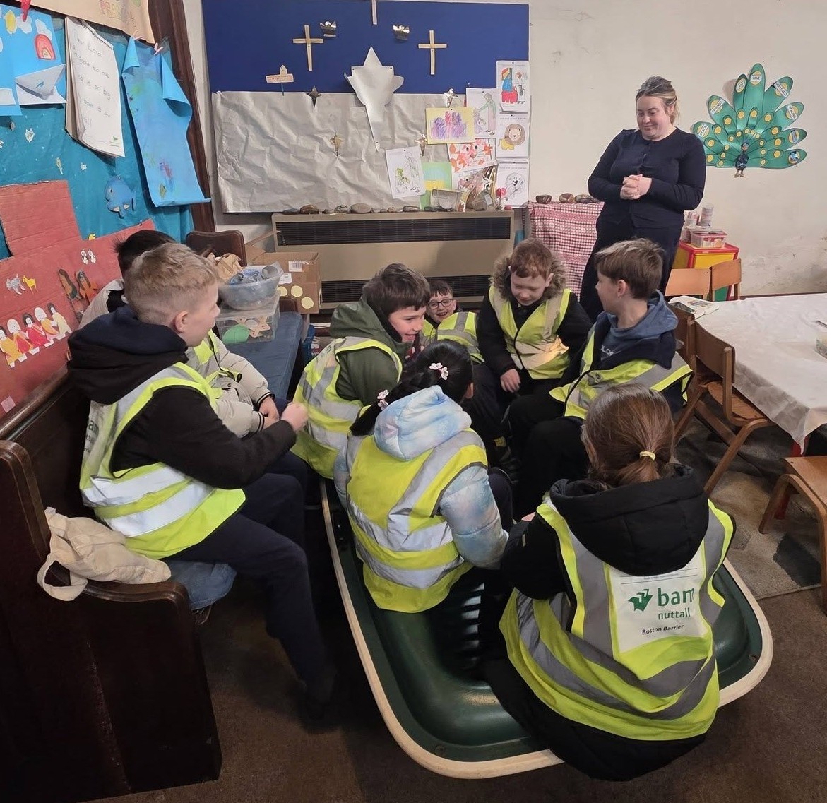 Wyberton Primary Academy pupils experiencing church at St Leodegar's
